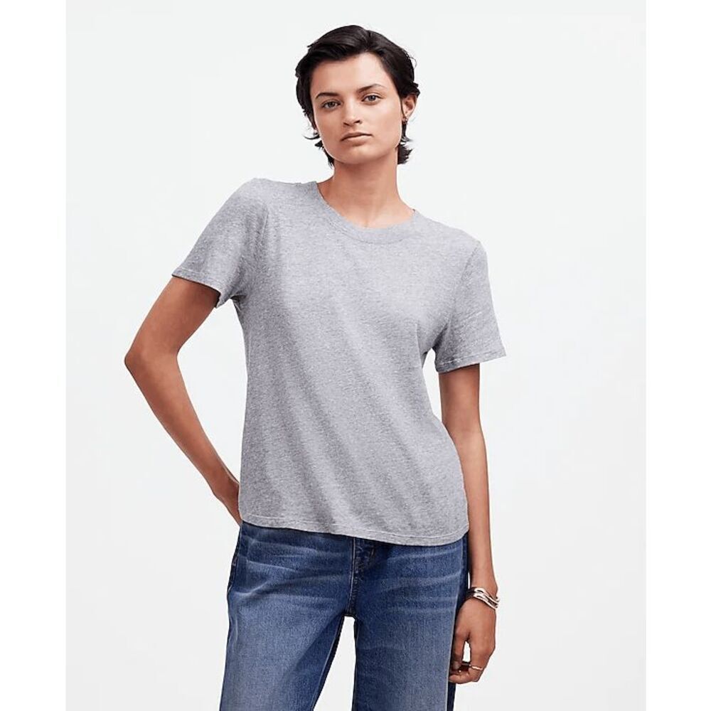 Madewell Premium Standard 01. The Shrunken Tee Heather Gray XXS NWT‎